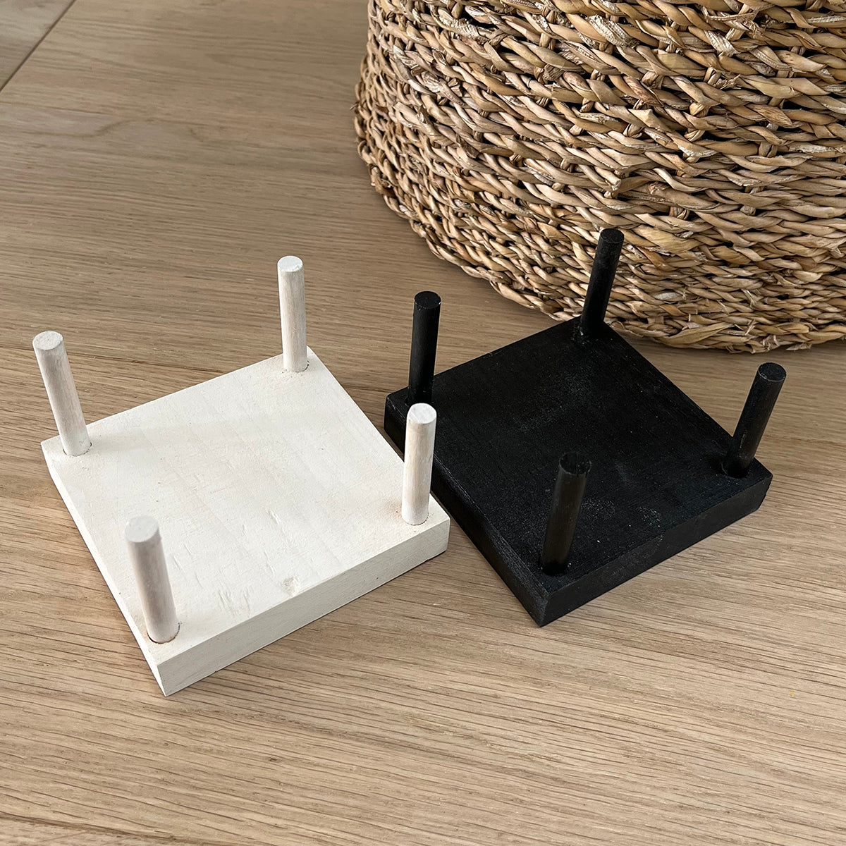 WOOD COASTER STAND - 4 pc