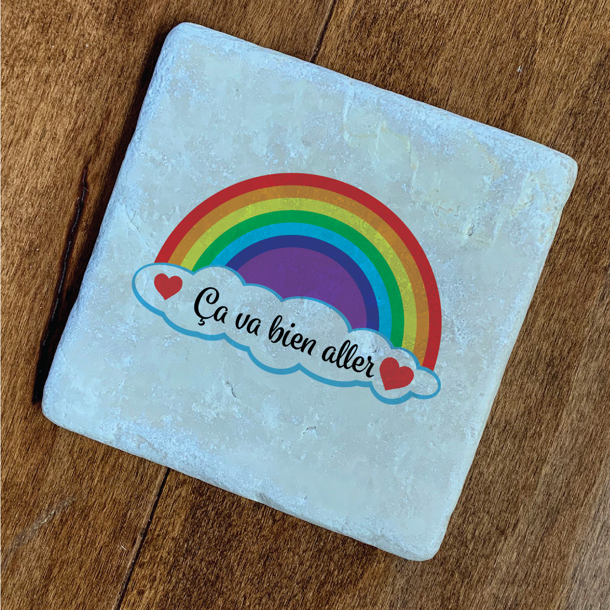 PRIDE - EVERYTHING IS GOING TO BE OK Natural Stone Coaster